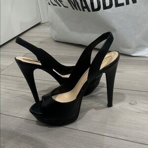 Elegant Black Peep-Toe Heels